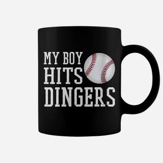 Womens My Boy Hits Dingers Proud Baseball Mom & Dad I Hit Dingers Coffee Mug | Crazezy
