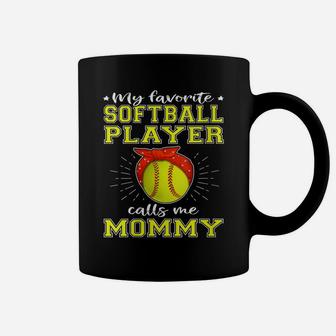 Womens My Favorite Softball Player Calls Me Mommy Proud Sport Mom Coffee Mug | Crazezy DE