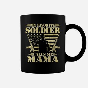 Womens My Favorite Soldier Calls Me Mama - Proud Military Mom Gifts Coffee Mug | Crazezy