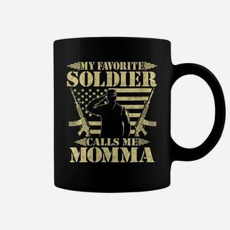 Womens My Favorite Soldier Calls Me Momma Proud Military Mom Gifts Coffee Mug | Crazezy UK