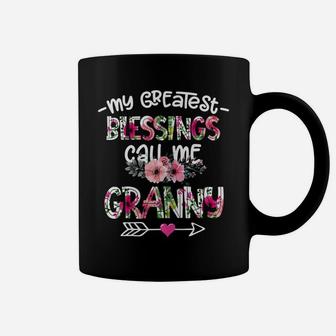 Womens My Greatest Blessings Call Me Granny Flower Coffee Mug | Crazezy UK
