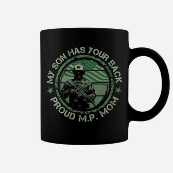 Womens My Son Has Your Back Proud Military Police Mom Thin Mp Line Coffee Mug | Crazezy DE