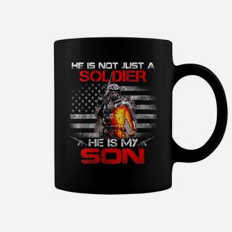 Womens My Son Is A Soldier Proud Army Dad Mom Tshirt Gift Coffee Mug | Crazezy