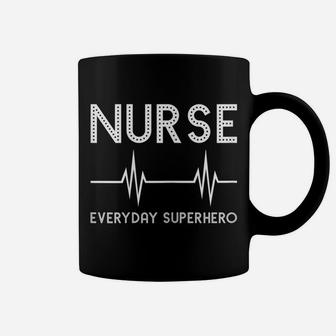 Womens Nurse Everyday Superhero Medical Heartbeat Gift Coffee Mug | Crazezy