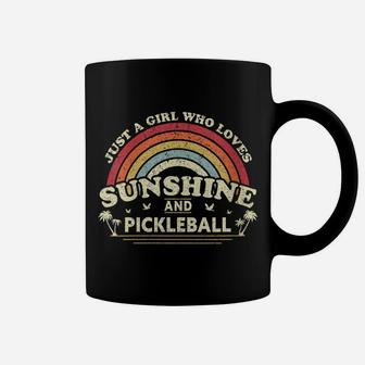 Womens Pickleball Shirt A Girl Who Loves Sunshine And Pickleball Coffee Mug | Crazezy
