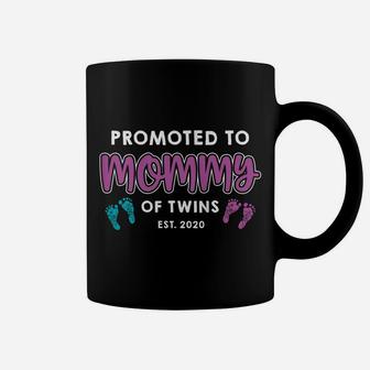 Womens Promoted To Mommy Of Twin Boy & Girl Proud New Mom Baby Coffee Mug | Crazezy