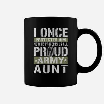 Womens Proud Army Aunt Support Military Nephew Coffee Mug | Crazezy