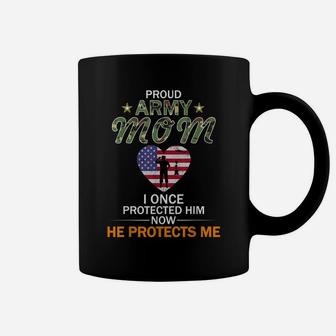 Womens Proud Army Mom Shirt Gift-I Once Protected Him Coffee Mug | Crazezy UK