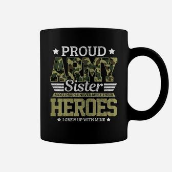 Womens Proud Army Sister Military Soldier Brother Pride Gift Coffee Mug | Crazezy