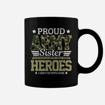 Womens Proud Army Sister Military Soldier Brother Pride Gift Coffee Mug | Crazezy