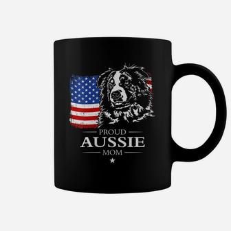 Womens Proud Aussie Shepherd Mom American Flag Patriotic Dog Gift Coffee Mug | Crazezy