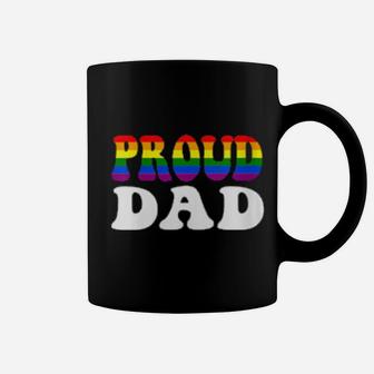 Womens Proud Dad Lgbt Rainbow Gay Pride Coffee Mug - Monsterry