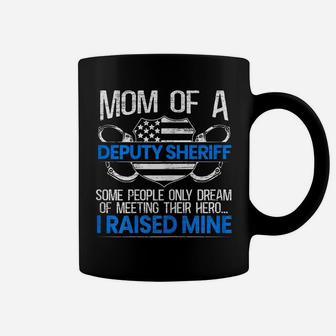 Womens Proud Deputy Sheriff Mom Law Enforcement Thin Blue Line Coffee Mug | Crazezy