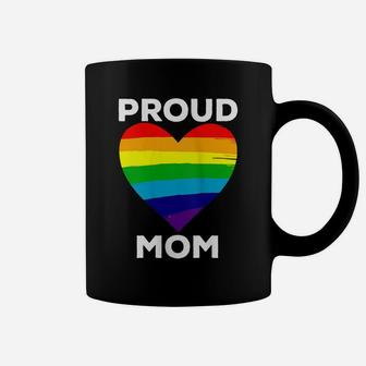 Womens Proud Mom Heart Flag Parent Of Lgbtq Lesbian Bi Trans Coffee Mug | Crazezy DE