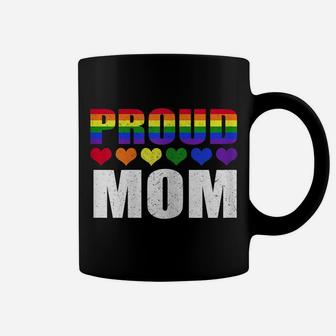 Womens Proud Mom Lgbt-Q Gay Pride Ally Lgbt Parent Rainbow Heart Coffee Mug | Crazezy UK