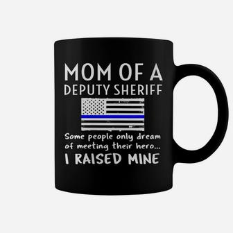 Womens Proud Mom Of A Deputy Sheriff Mother Us Thin Blue Line Flag Coffee Mug | Crazezy UK