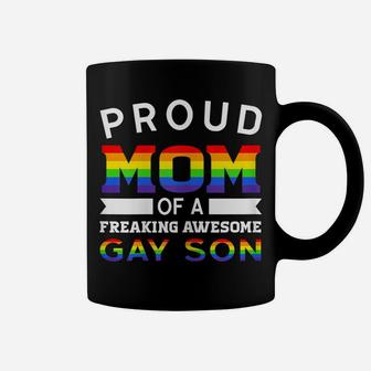 Womens Proud Mom Of A Freaking Awesome Gay Son Homosexual Coffee Mug | Crazezy
