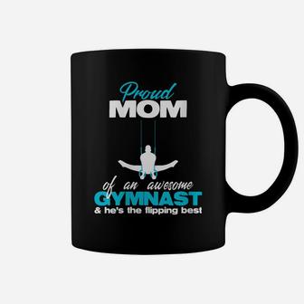 Womens Proud Mom Of An Awesome Boy Gymnast Rings Competition Meet Coffee Mug | Crazezy AU