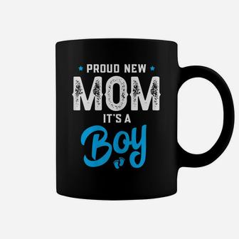 Womens Proud New Mom Its A Boy Promoted To Mommy Gender Reveal Gift Coffee Mug | Crazezy UK