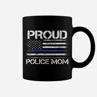 Womens Proud Police Mom Thin Blue Line Flag Law Enforcement Gift Coffee Mug | Crazezy CA