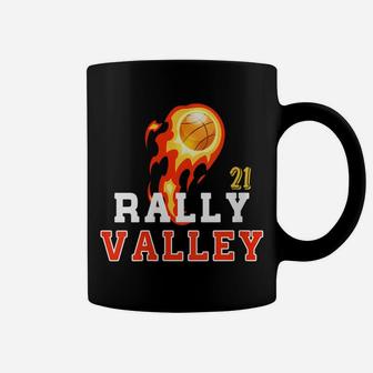 Womens Rally In The Valley Phoenix Flaming Basketball Retro Sunset Coffee Mug | Crazezy