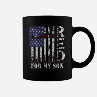 Womens Red Friday For My Son Us Flag Army Military Deployed Veteran Coffee Mug | Crazezy
