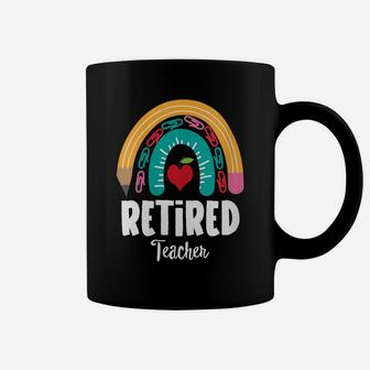 Womens Retired Teacher, Funny Boho Rainbow For Teachers Coffee Mug | Crazezy