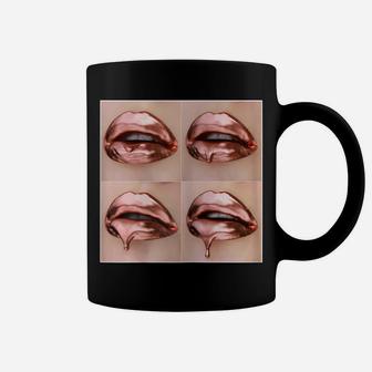 Womens Rose Gold Dripping Lip Art - Lipstick Kiss Coffee Mug | Crazezy AU