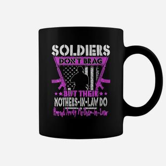 Womens Soldiers Don't Brag Military - Proud Army Mother-In-Law Gift Coffee Mug | Crazezy