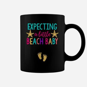 Womens Summer Pregnancy Announcement Shirt Beach Baby Reveal Coffee Mug | Crazezy CA