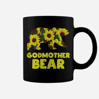 Womens Sunflower Godmother Bear Flower Mothers Day Floral Women Coffee Mug | Crazezy