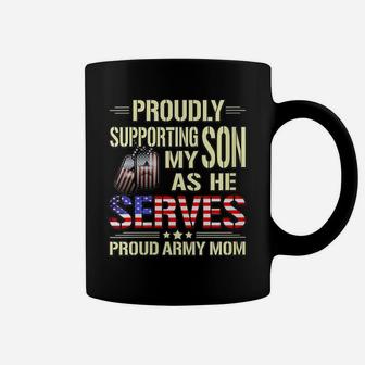 Womens Supporting My Son As He Serves Military Proud Army Mom Gift Coffee Mug | Crazezy