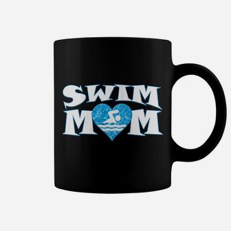 Womens Swim Mom Heart Shaped Pool Water Swimmer Swimming & Diving Coffee Mug | Crazezy