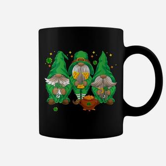 Womens Three Lucky Gnome Shamrock Irish Gnome Saint Patrick Day Coffee Mug | Crazezy