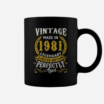 Womens Vintage Made In 1981 Legendary 40Th Birthday Gift Coffee Mug | Crazezy
