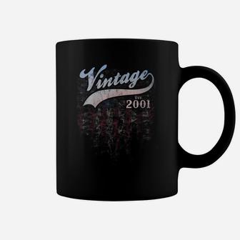 Womens Vintage Made In 2001 Classic American Flag 20Th Birthday Coffee Mug | Crazezy CA