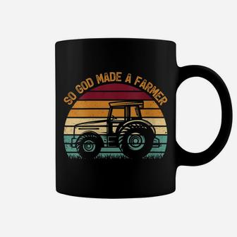 Womens Vintage Tractor Driver Retro So God Made A Farmer Coffee Mug | Crazezy