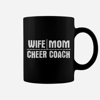 Womens Wife Mom Cheer Coach - Proud Mother Cheerleader Coffee Mug | Crazezy DE