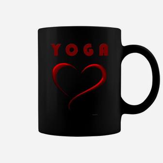 Womens Yoga Love Heart Cute Womens Valentines Day Graphic Coffee Mug - Thegiftio
