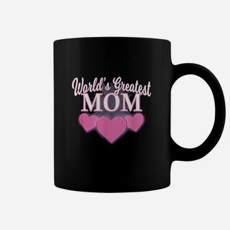 Worlds Greatest Mom Mothers Day Triple Heart Coffee Mug | Crazezy CA