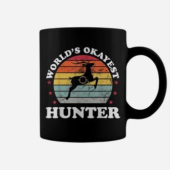 Worlds Okayest Hunter Deer Bow Hunting Funny Dad Mens Gift Coffee Mug | Crazezy AU