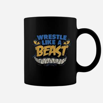 Wrestle Like A Beast Wrestling Workout Girls Boys Coffee Mug | Crazezy DE