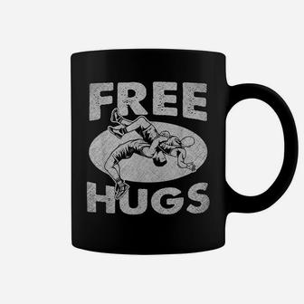 Wrestling Shirts - Funny Free Hugs Wrestling Coffee Mug | Crazezy