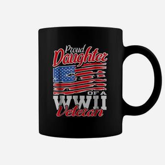 Wwii Veteran Usa Shirt Proud Daughter Tees Women Girls Gifts Coffee Mug | Crazezy