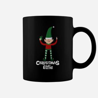 Xmas Holiday Puns Santa Claus Christmas Elf Elfie Selfie Coffee Mug | Crazezy