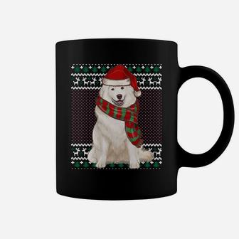 Xmas Samoyed Dog Santa Hat Ugly Christmas Sweatshirt Coffee Mug | Crazezy DE