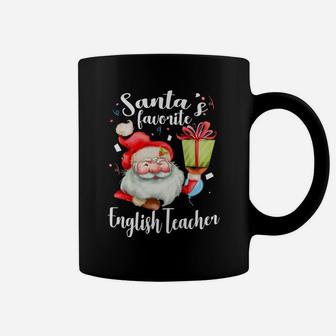 Xmas Santa Gifts Santa's Favorite English Teacher Christmas Coffee Mug | Crazezy AU