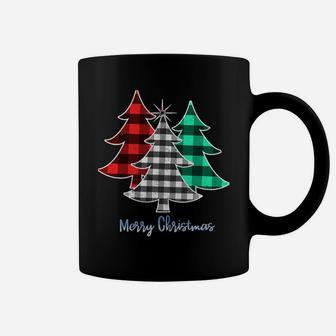 Xmas Tree Buffalo Plaid Red White Green Merry Christmas Gift Sweatshirt Coffee Mug | Crazezy