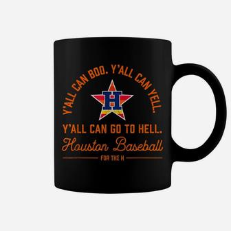 Y'all Can Go To Hell Retro Graphic For Houston Baseball Fans Coffee Mug | Crazezy UK
