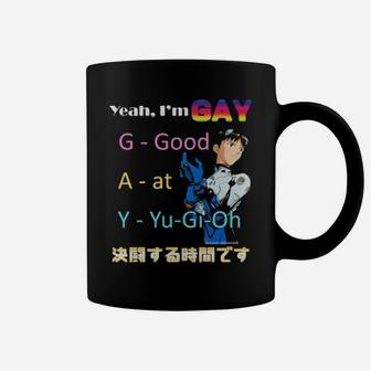 Yeah I Am Gay Ggood Aat Yyugioh Coffee Mug - Monsterry DE
